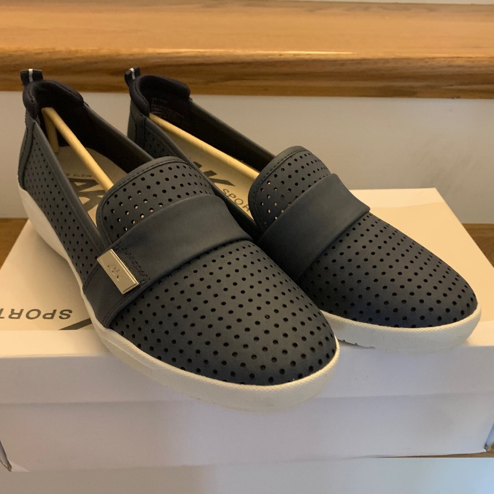 Anne Klein Navy Slip On Sneakers